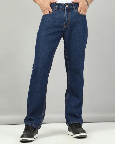 Fly With Button Closure Stone Wash Jeans