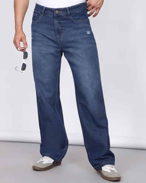 Mid Wash Distressed Jeans