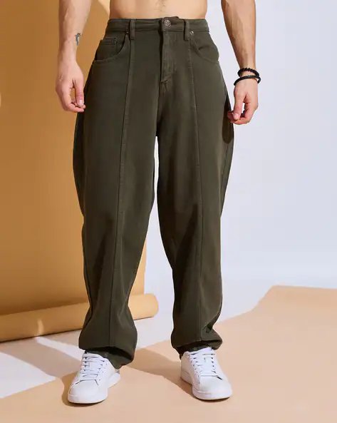 Full Length Low Rise Panelled Clean Wash Jeans
