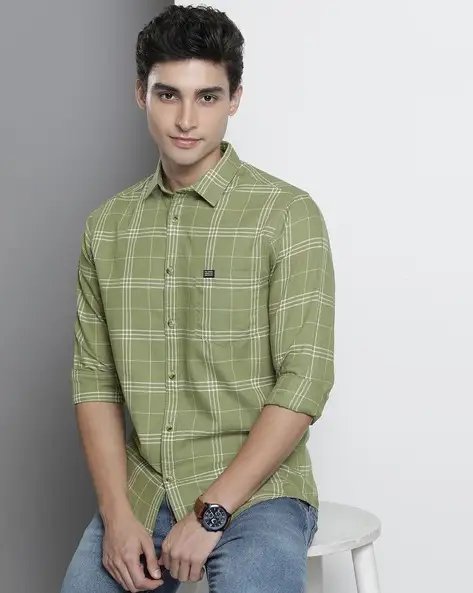 Green Checked Shirt With