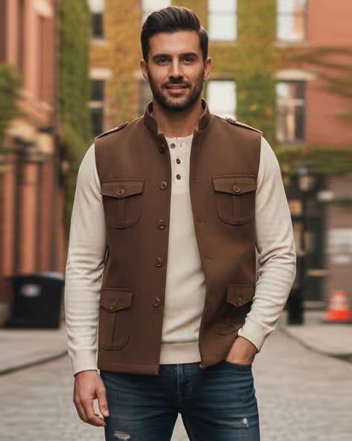 Regular Fit Shirt with Nehru Jacket