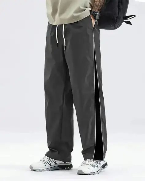 Grey Men Mid Rise Fixed Waist Track Pants