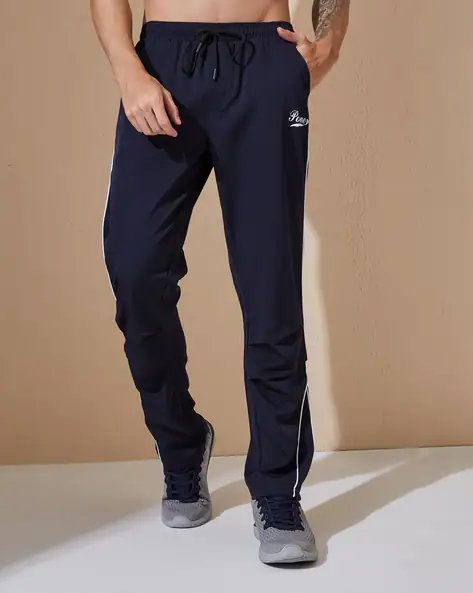 Full Length Contrast Piping Knee Pleated Track Pant