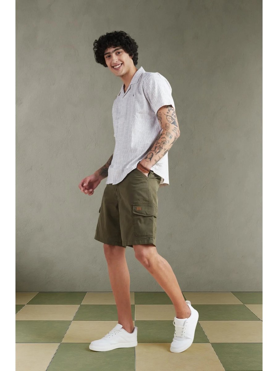 Men Green Sports Shorts