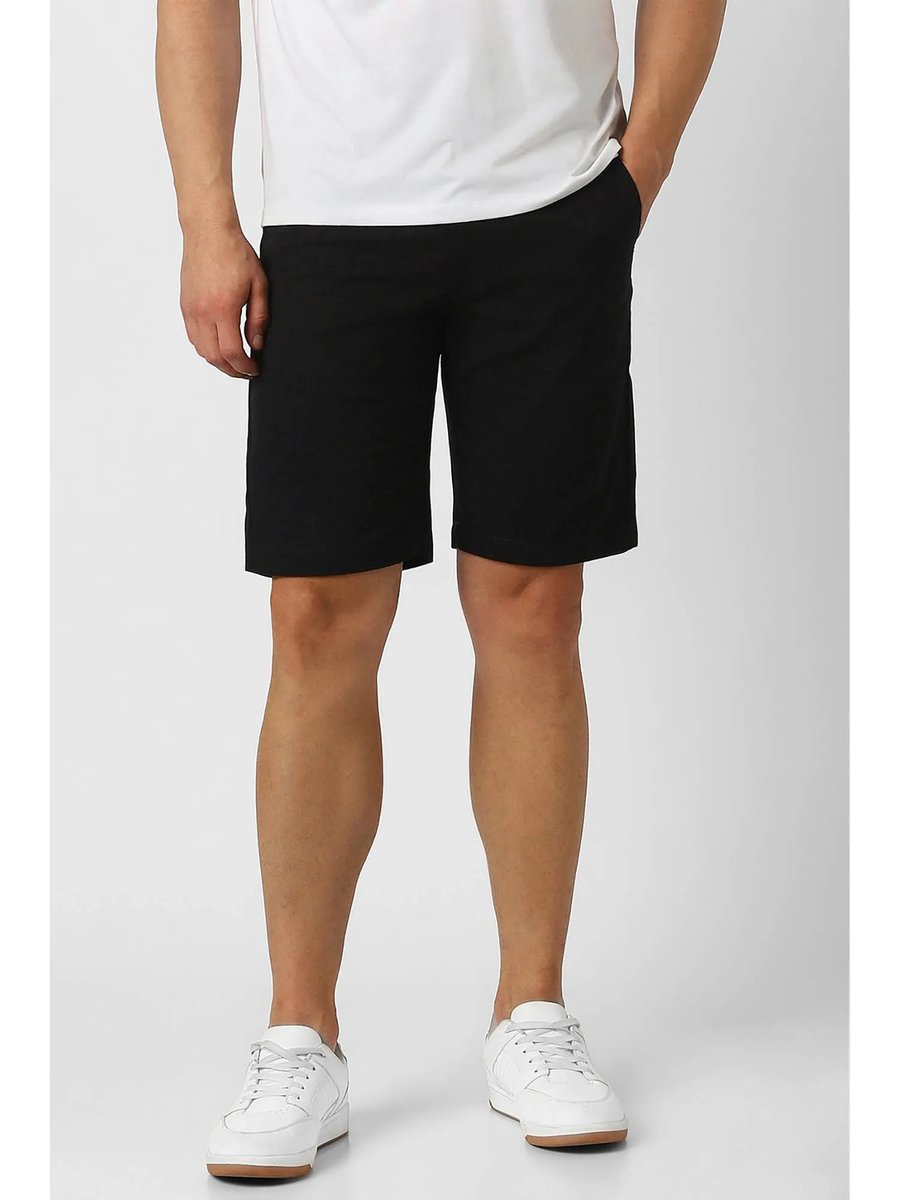 Cotton Relaxed Solid Shorts