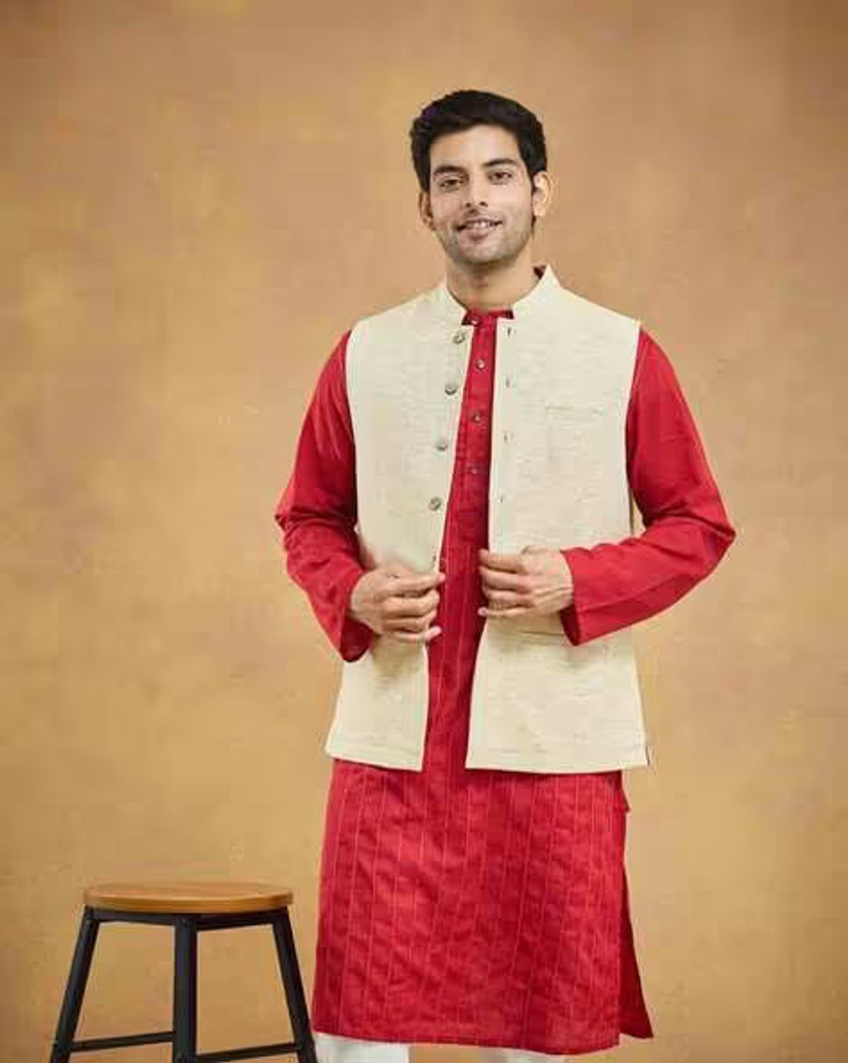 Mandarin Collar Relaxed Fit Jacket