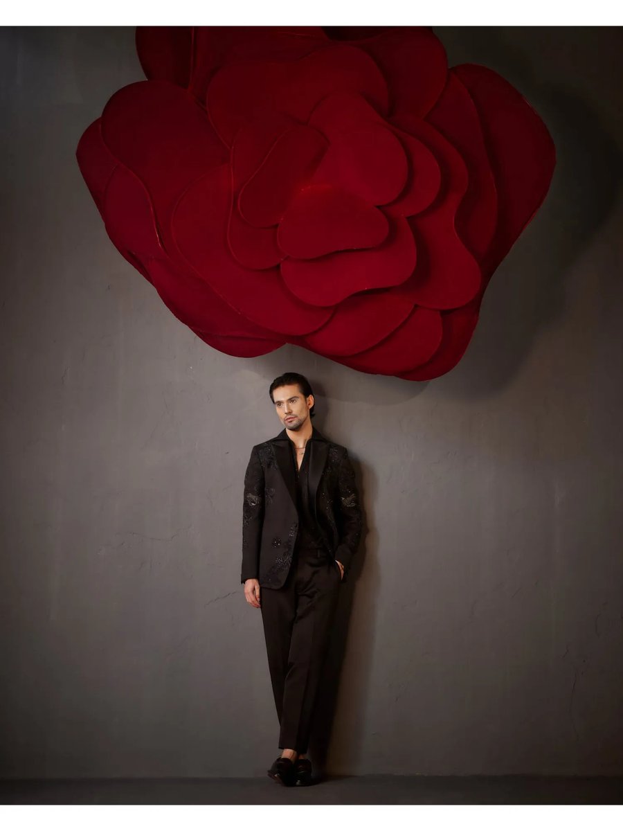 Pitch Black Tuxedo With Shirt Trouser Set Of 3