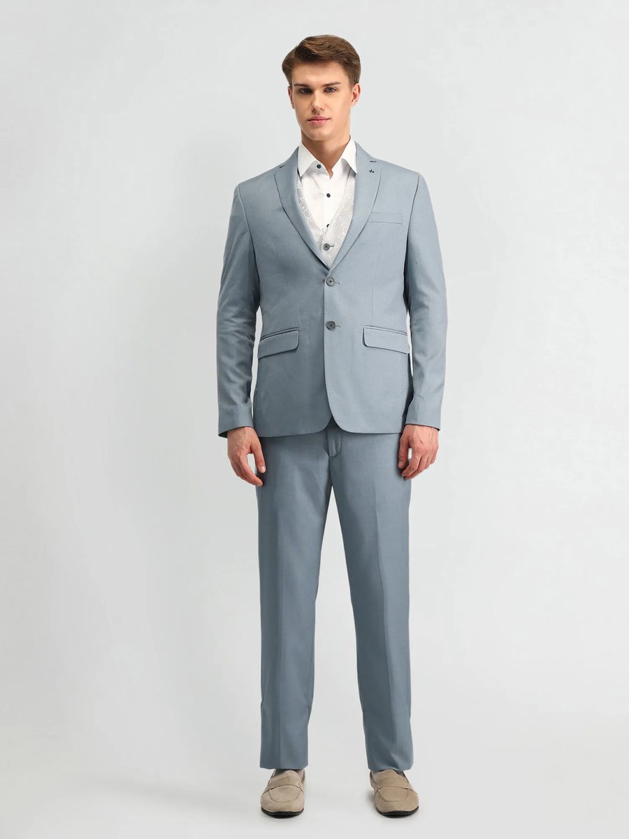 Men S Tailored Fit Dobby Blazer With Waistcoat And Trouser Set Of 3