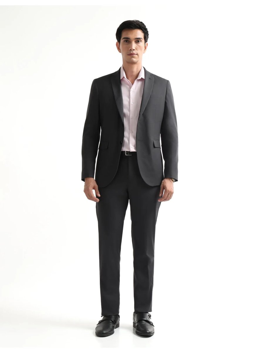 Mens Tailored Fit Two Piece Suit Grey