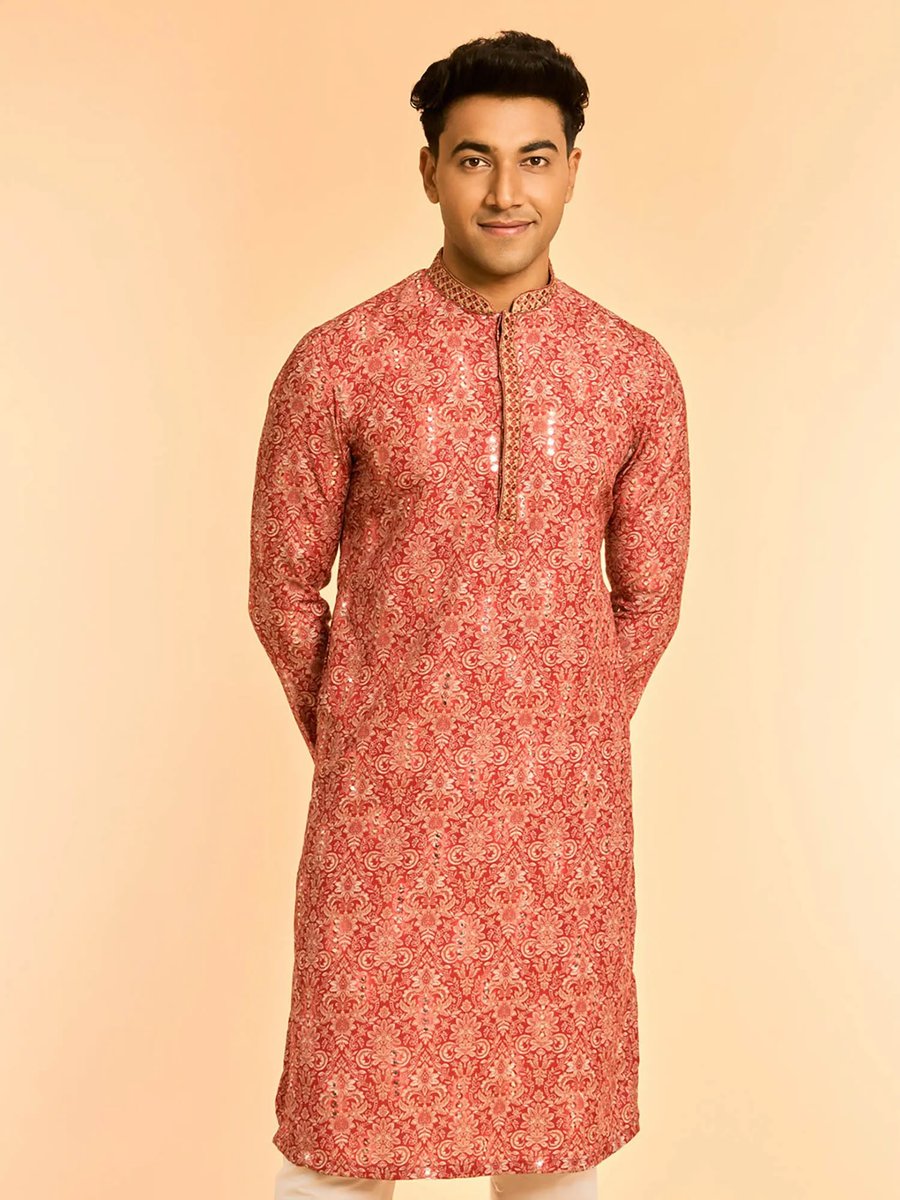 Cotton Silk Sequin Worked Kurta