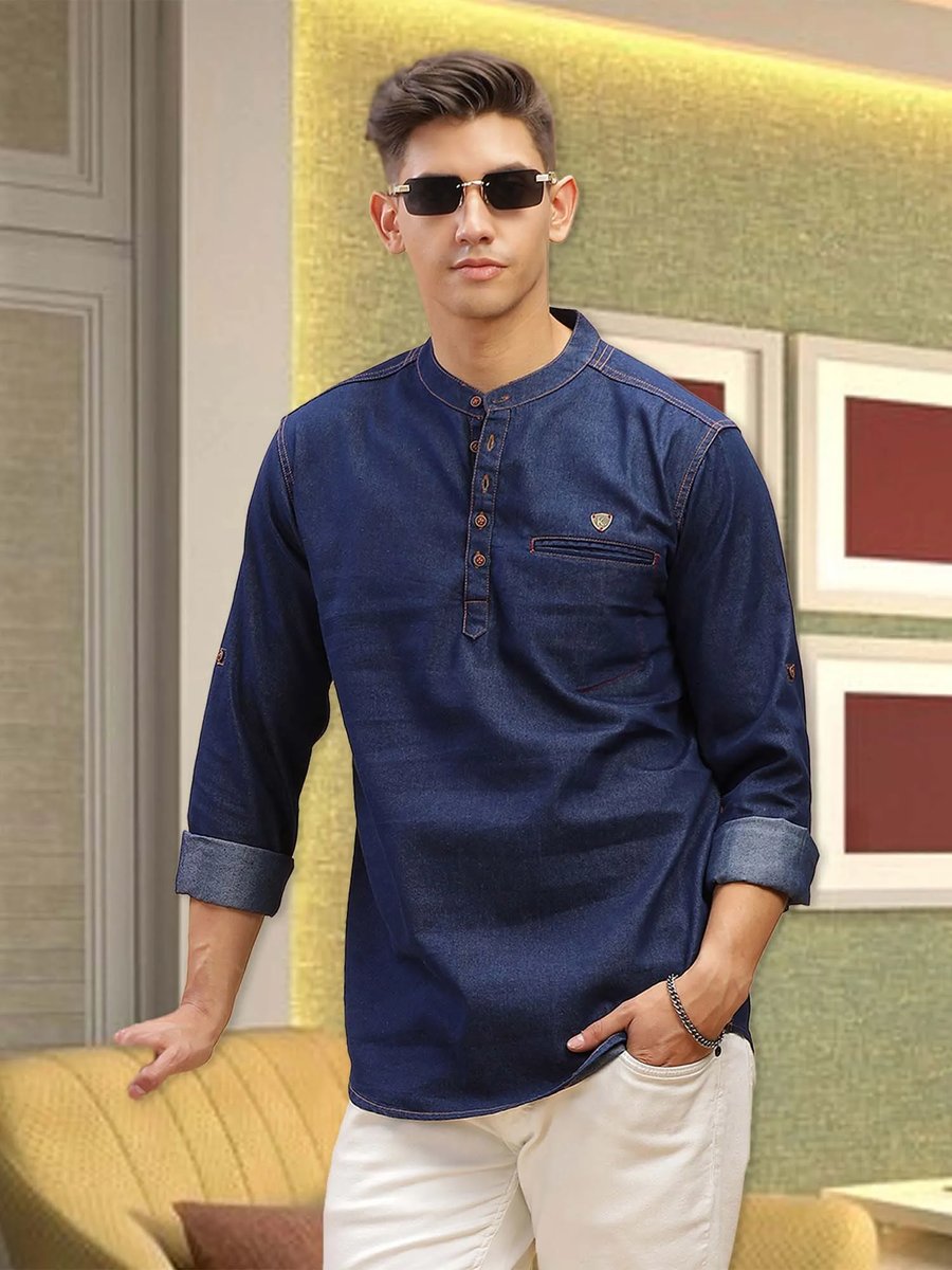 Mens Full Sleeves Chikankari Kurta