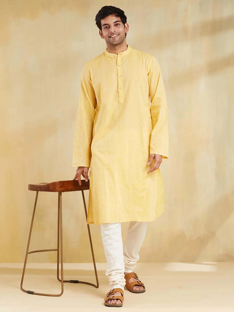 Men Wine Chanderi Kurta