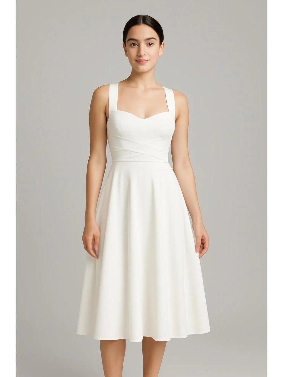 Solid Color Midi Western Party Dress For Women