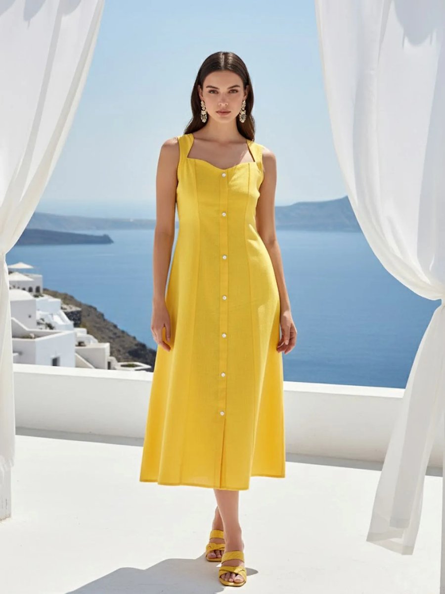 Puff Sleeve Crew Neck Dress