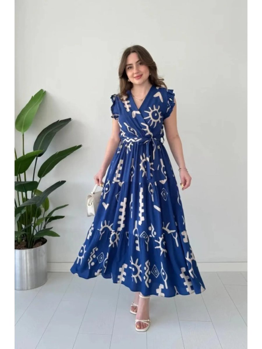 Printed Wrap Mini Dress