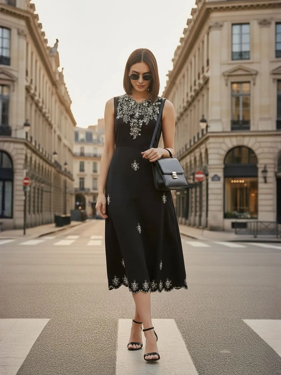 Cotton Midi Western Dress