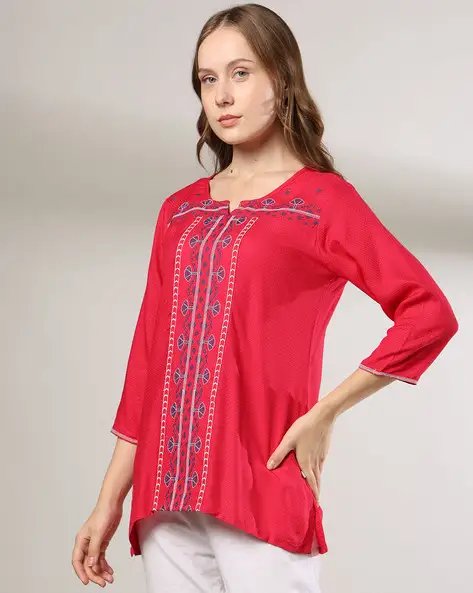 Women Embroidered Straight Tunic