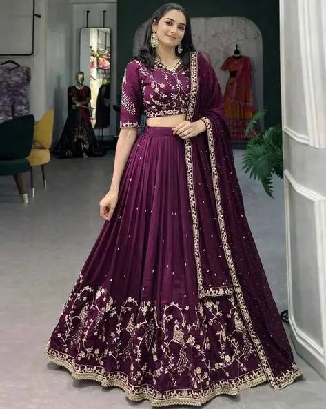 Women Semi Stitched Lehenga Choli