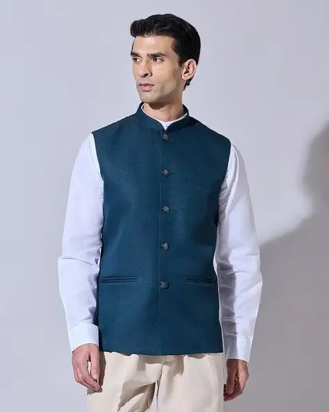 Men Slim Fit Nehru Jacket