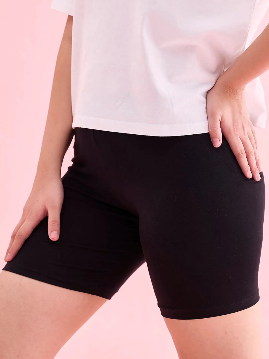 Colors Women S Solid Black Cycling Shorts