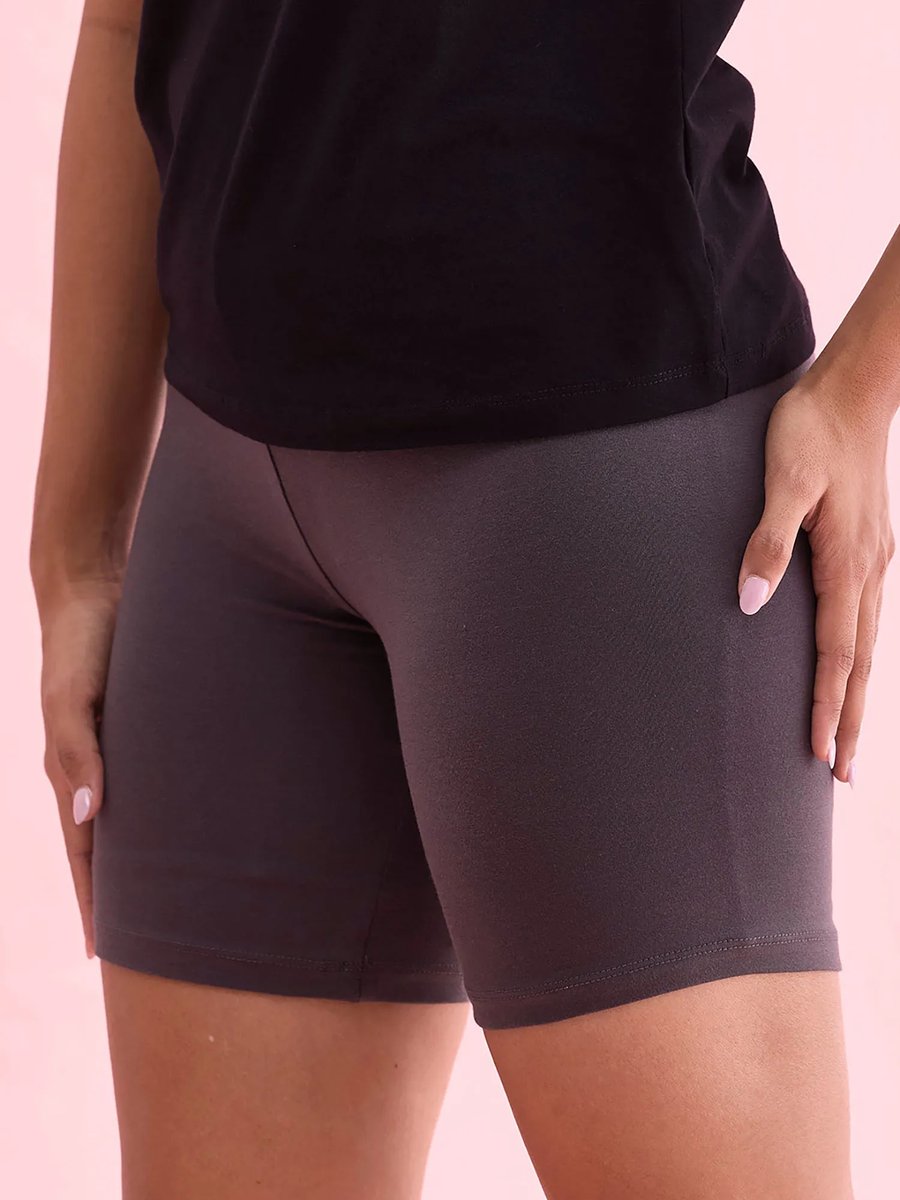 Women S Solid Grey Cycling Shorts