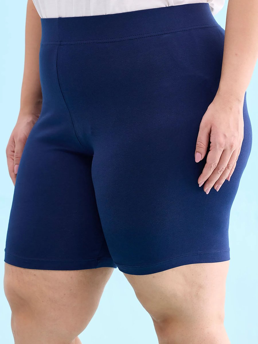Women S Solid Navy Blue Cycling Shorts
