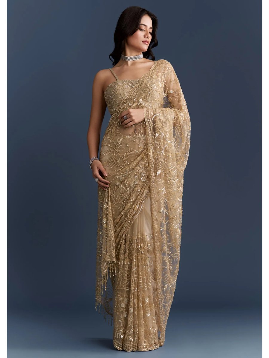 Saree With Designer Unstitched Blouse With Unstitched