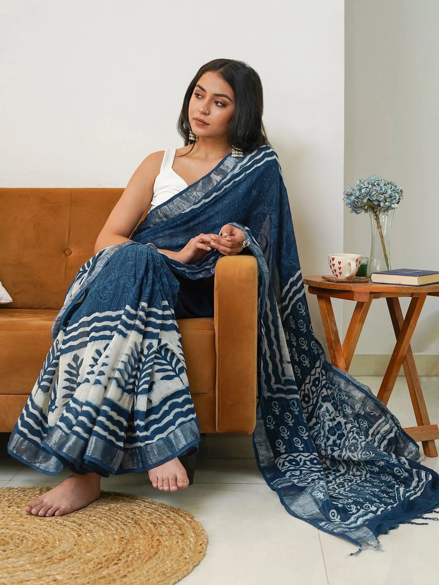 Soft Net Floral Embroidered Saree