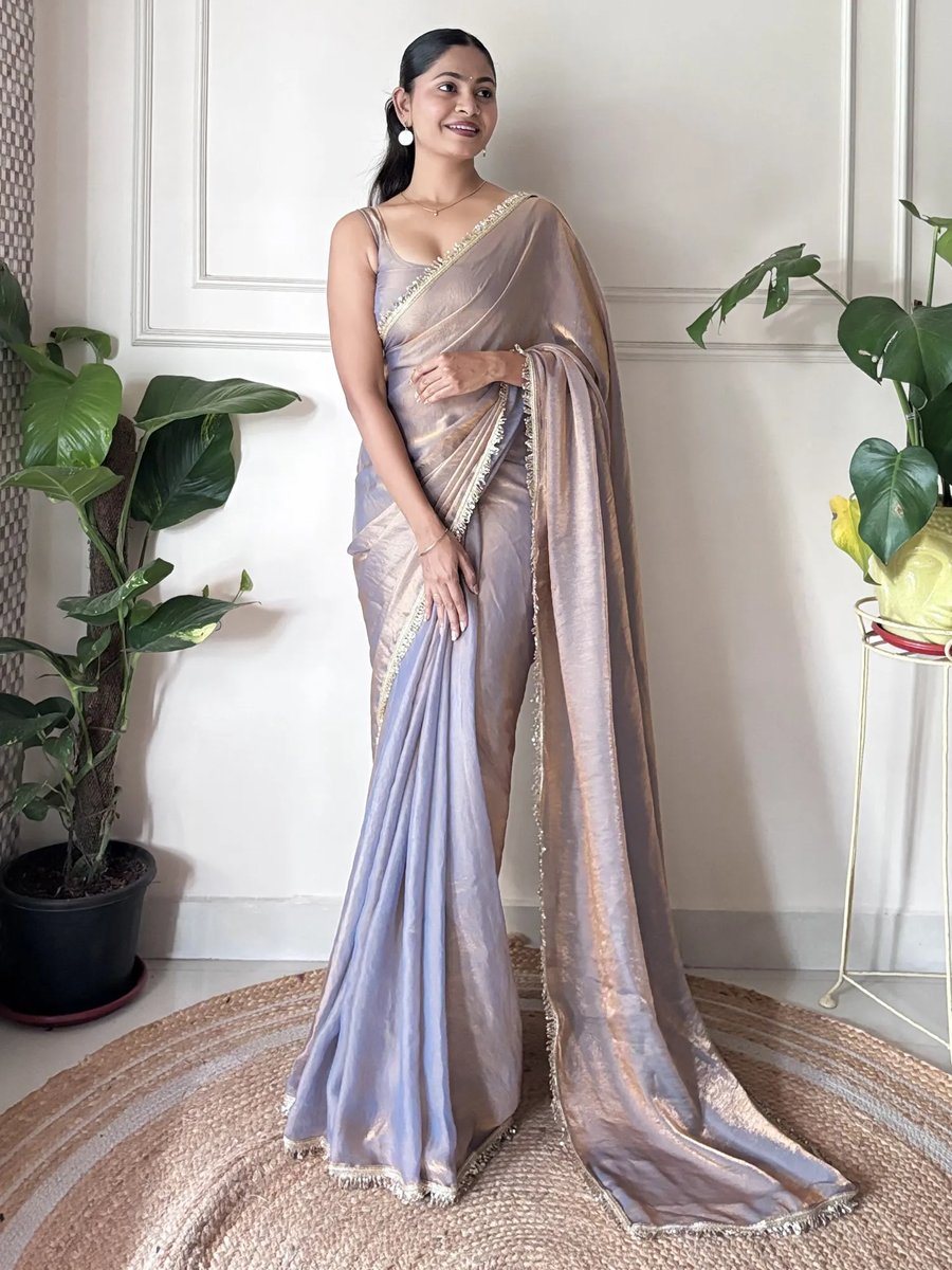 Georgette Embellished Designer Saree With Unstitched