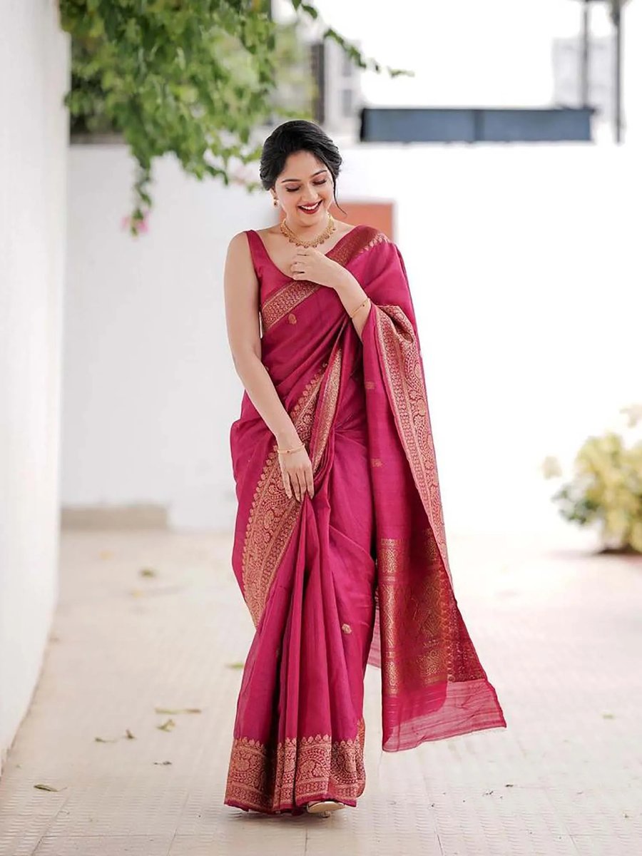 Saree With Embroidered With Unstitched