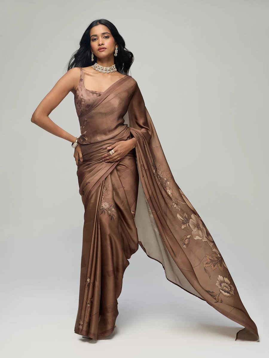 Banarasi Crush Embellished Saree With Unstitched Blouse