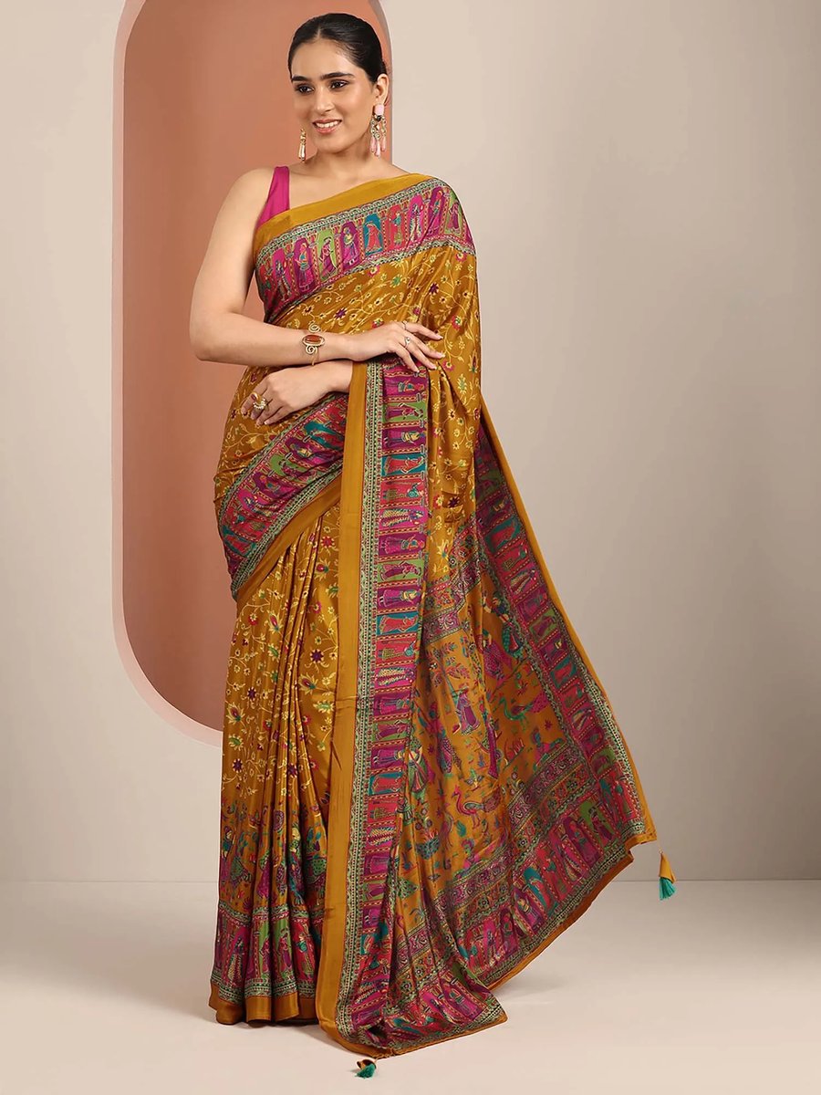 Chiffon Festive Saree With Unstitched Blouse