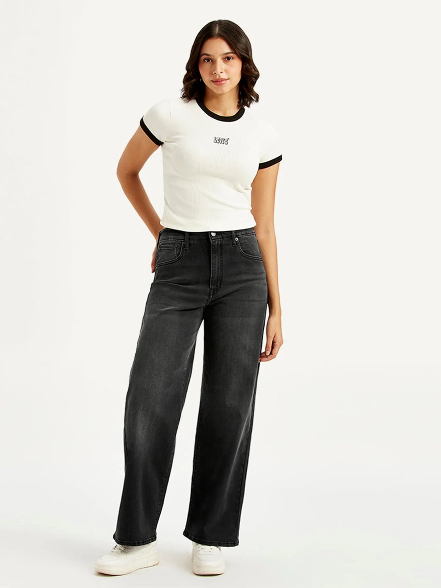 High Waist Stretch Flared Jeans
