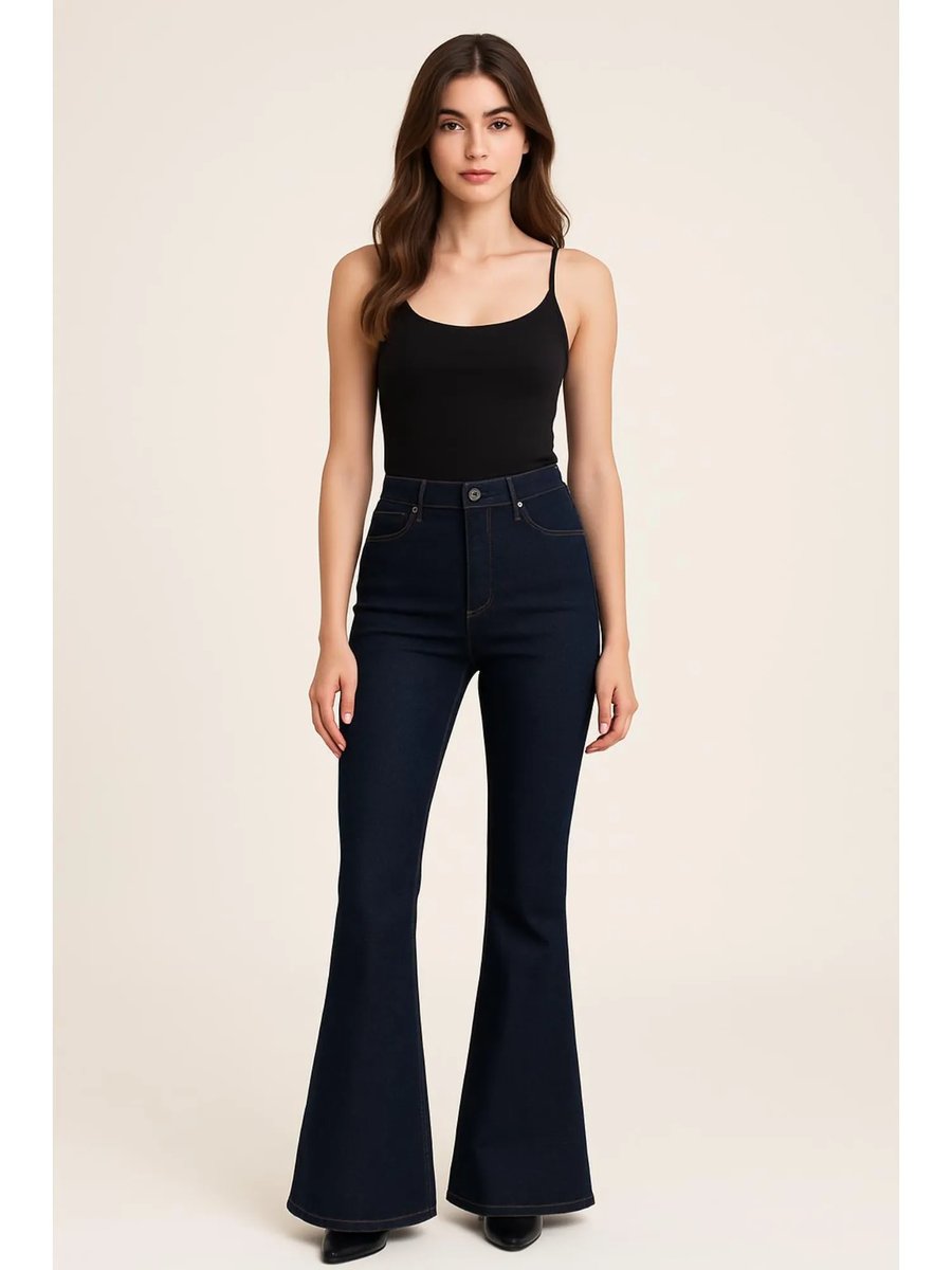 Only Womens Solid Straight Fit High Rise Blue