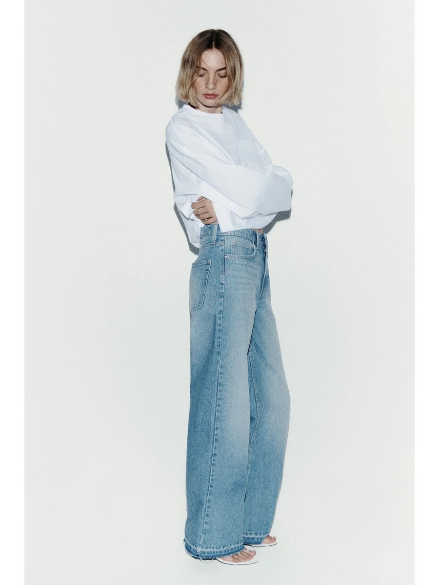Wide Leg Fit Blue Jeans