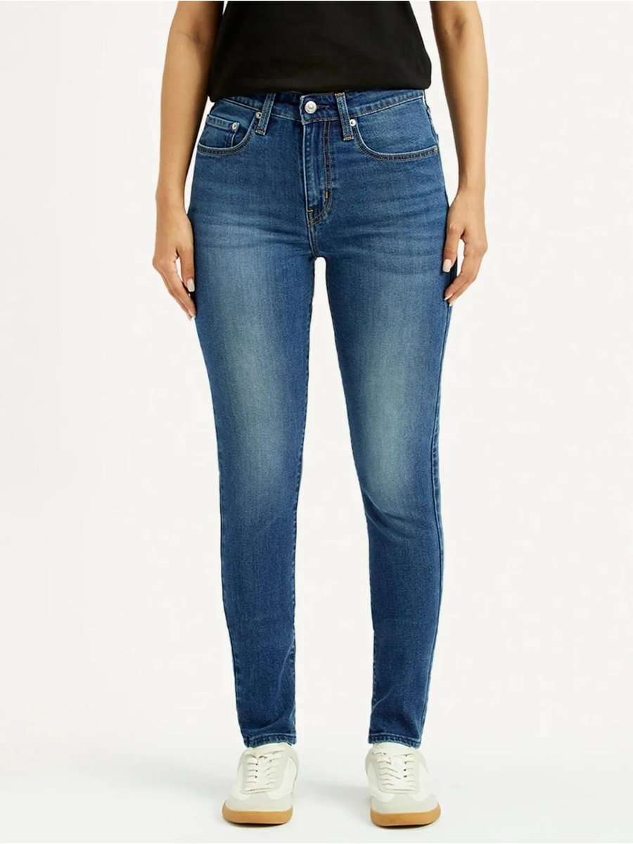 Women Black Wide High Waist Jeans