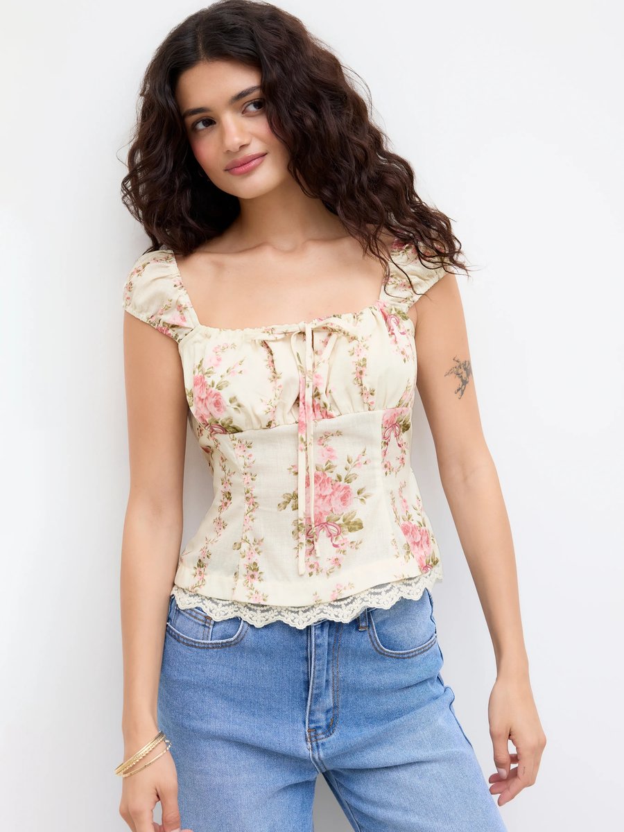 Trim Ruched Knotted Tank Top