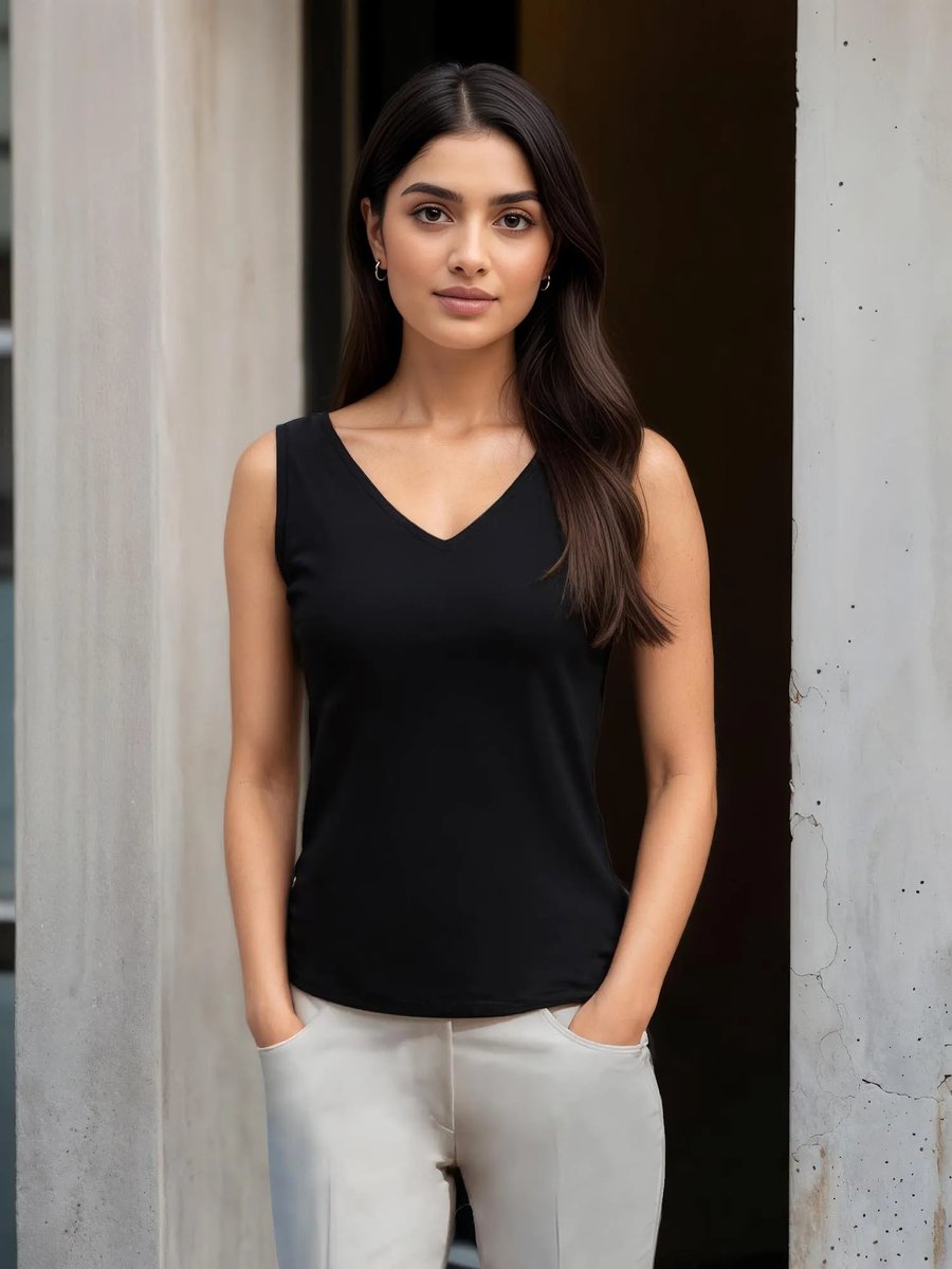 Neck Livin Camisole Black