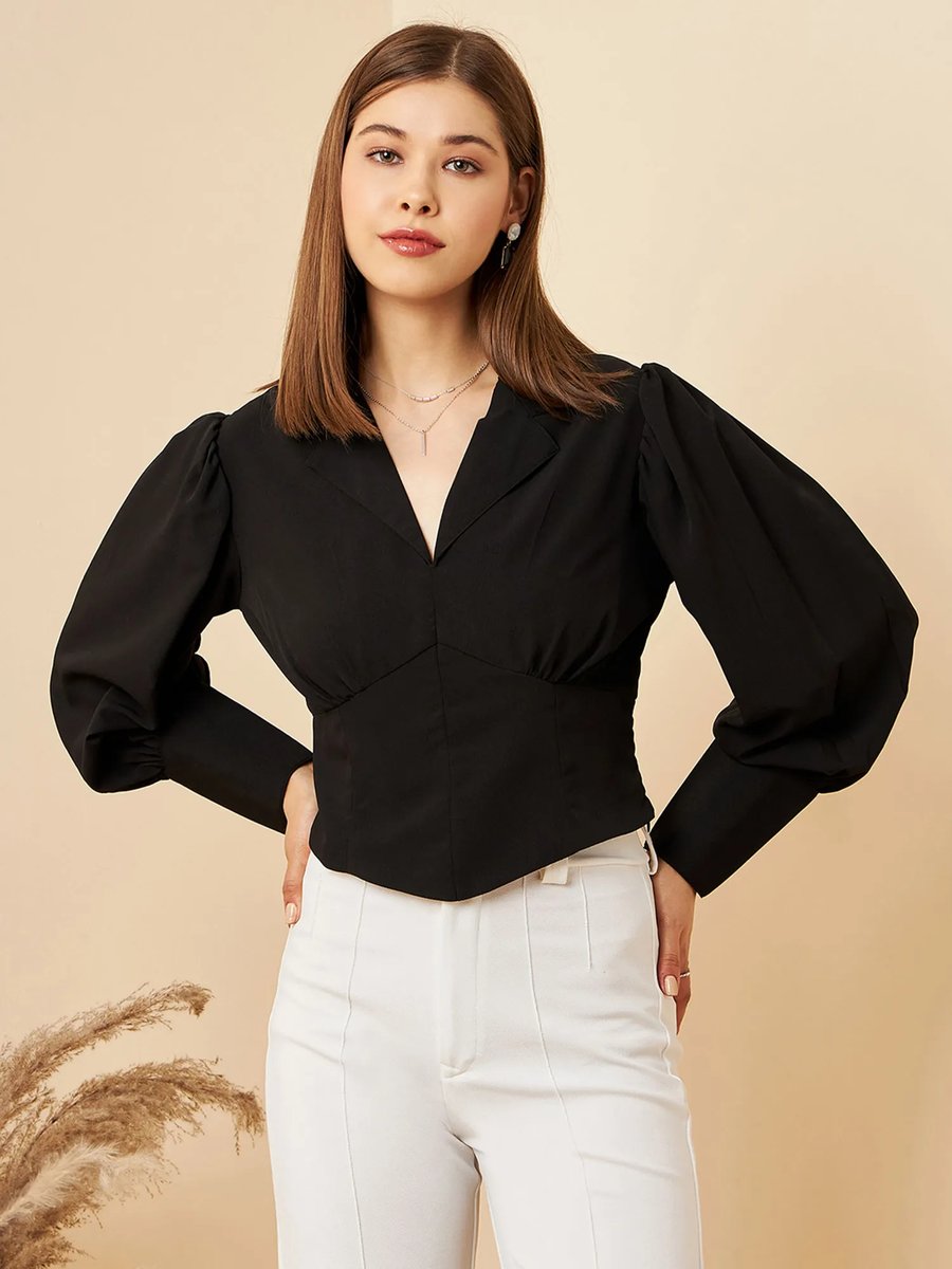 Black Colour Notched Lapel