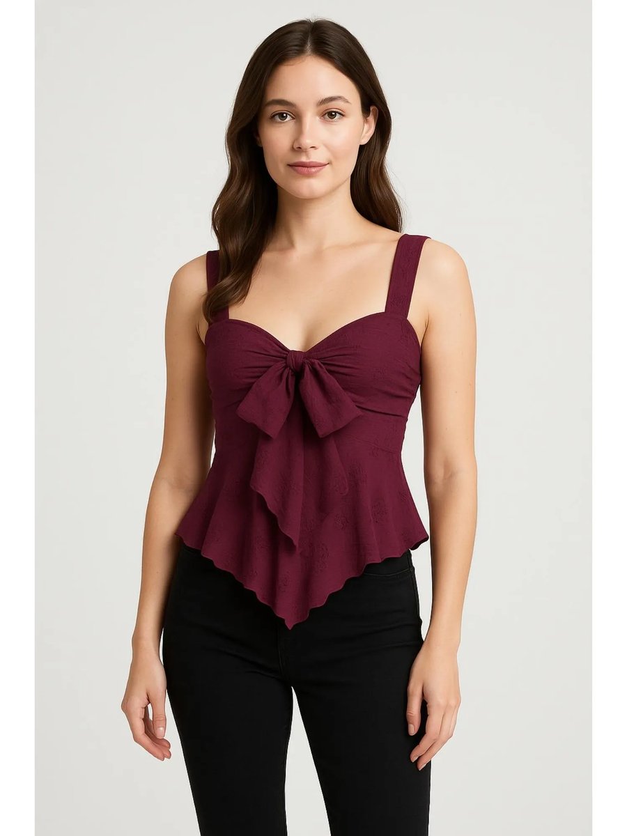 Lace Sweetheart Bowknot Top