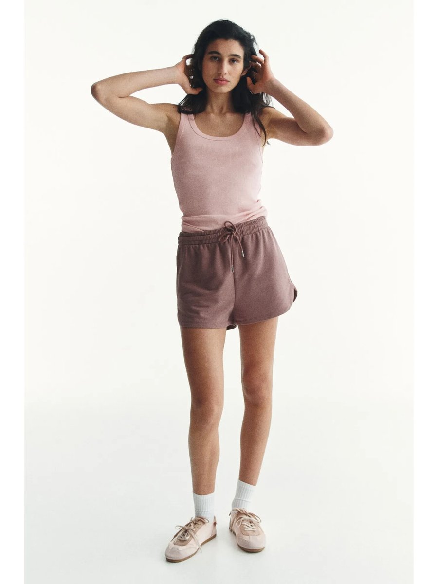 Women Pink Ribbed Vest Top